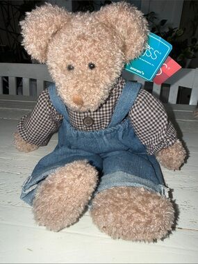 Vintage Russ Berrie Teddy Bear "Bears From The Past" with Tags - 14" Denim